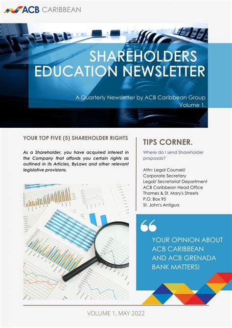 Shareholders Newsletters Acb Caribbean