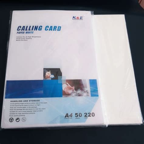 Calling Card Paper A4 50sheets 220gsm White Double Sided Matte