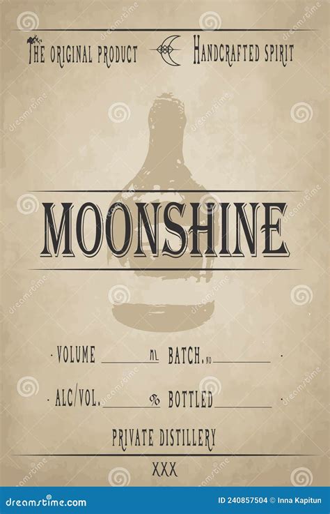 Moonshine Label Alphabet Font Vintage Letters And Numbers Vector