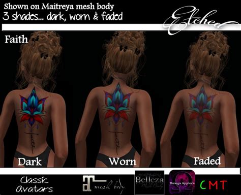 Second Life Marketplace Etched Faith Tattoo With Appliers