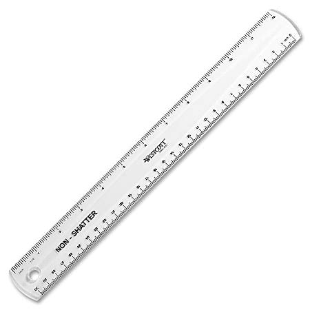 Westcott Shatterproof Ruler Clear Office Depot