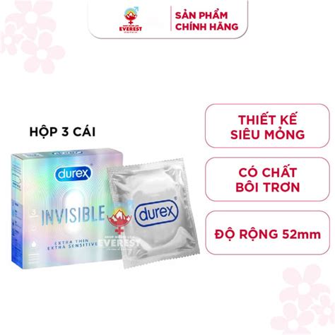 Bao Cao Su Durex Invisible Extra Thin Si U M Ng H P C I