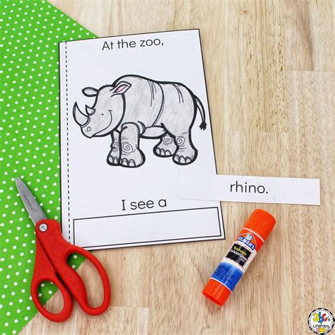 Zoo Animals Cut And Paste Book Printable Book For Kids