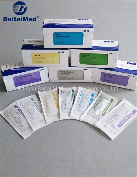 Sterile Surgical Sutures Nylon PDO PB PGLA PGA Silk CP China