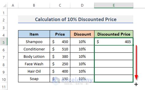 How To Calculate 10 Percent Discount In Excel With Easy Steps