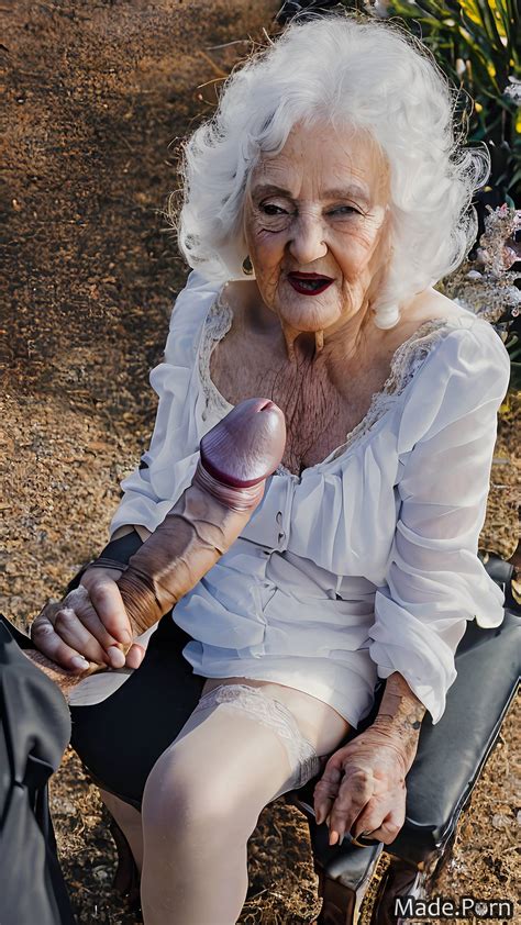 Sex Porn Handjob Long Hair Slutty Sitting White Hair Made Goth Granny Photo