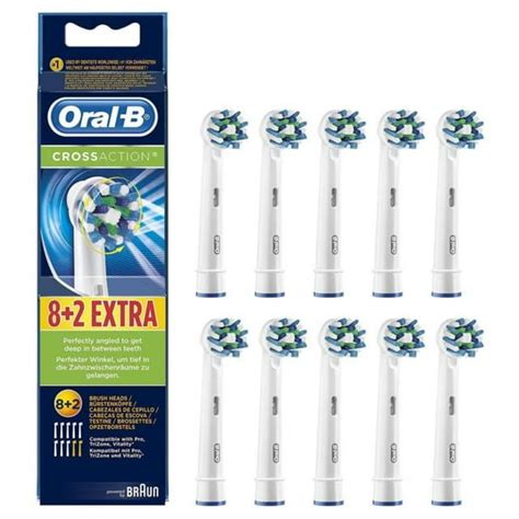 Oral B Crossaction Replacement Electric Toothbrush Head Refills 10 Count