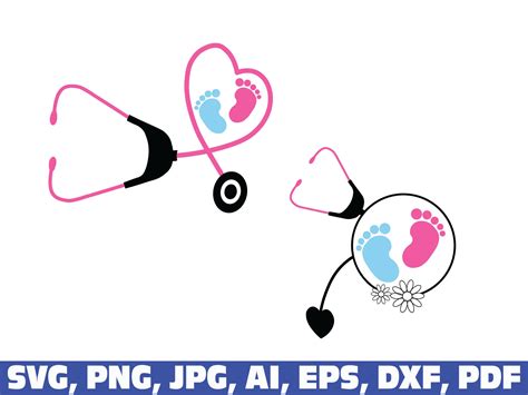 Nurse Baby Feet Stethoscope Svg Baby Feet Svg Nurse Svg Etsy Uk