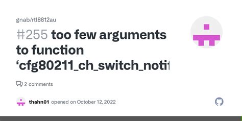 Too Few Arguments To Function Cfg Ch Switch Notify Issue