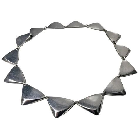 1960s Hans Hansen Sterling Silver Necklace Denmark At 1stdibs Hans