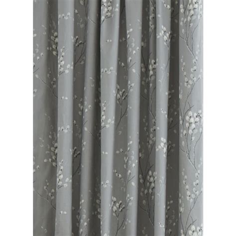 Laura Ashley Pussy Willow Steel Readymade Headertape Curtains Maison White