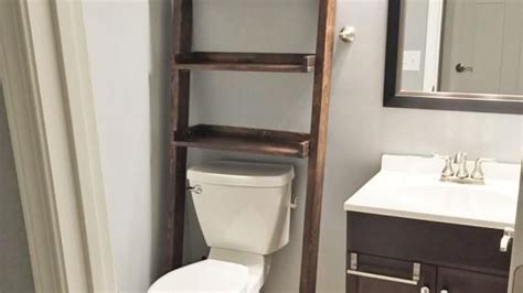 Over The Toilet Storage Leaning Bathroom Ladder