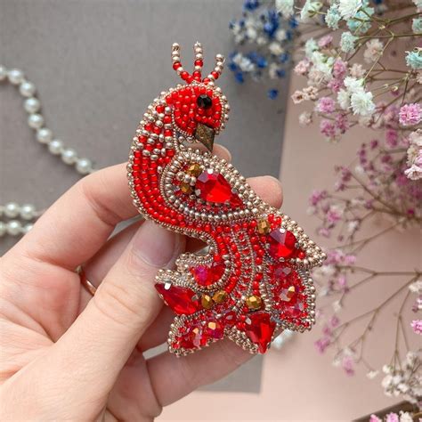 БРОШИ | ВЫШИВКА IREN_ACS СПБ в Instagram: «Жар-птица в ярко-красных ...