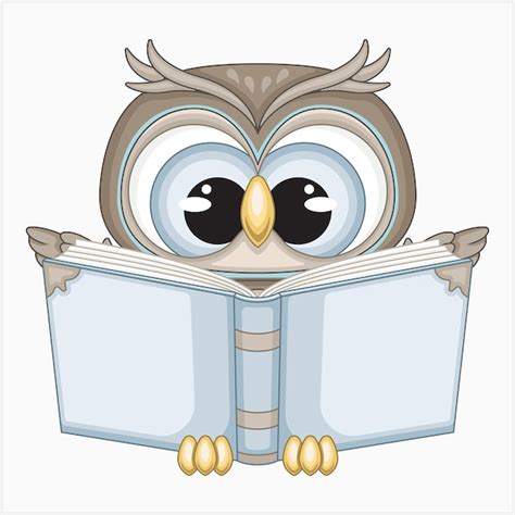 Premium Vector Cute Owl Reading A Book Vector Illustration