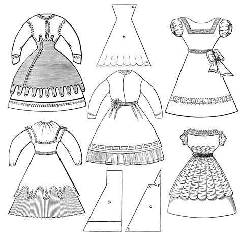 Victorian Girls Dresses ~ Free Clip Art - The Old Design Shop