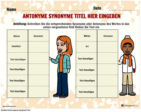 Einfaches Arbeitsblatt Zu Antonymen Und Synonymen