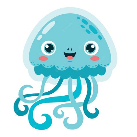 Premium Vector | Cartoon drawing of a jellyfish