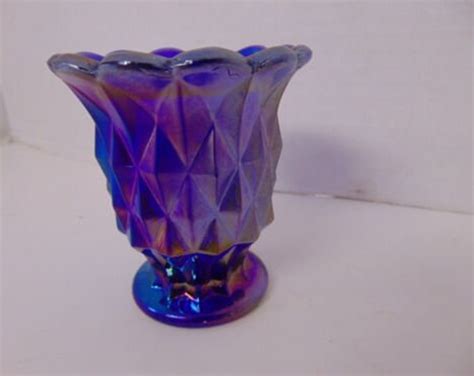 Vintage Imperial Cobalt Purple Iridescent Carnival Glass Toothpick