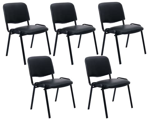 Guyou Stackable Conference Room Chairs Set of 5, Armless Leather Guest Reception Chair ...