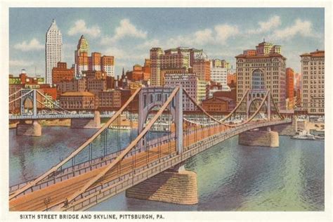 Sixth Street Bridge Pittsburgh Pennsylvania Art Print