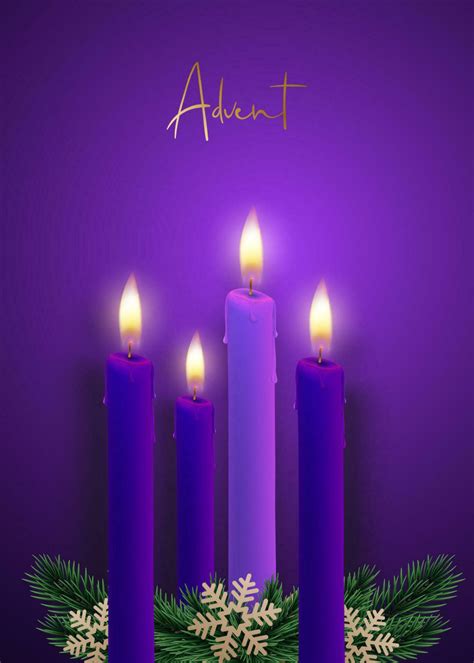 Advent candles on a dark purple background. 29312124 Vector Art at Vecteezy