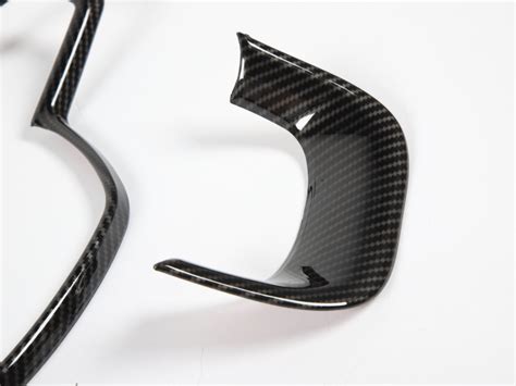 Black Abs Carbonfiber Steering Wheel Panel Cover Trim For Dodge Ram