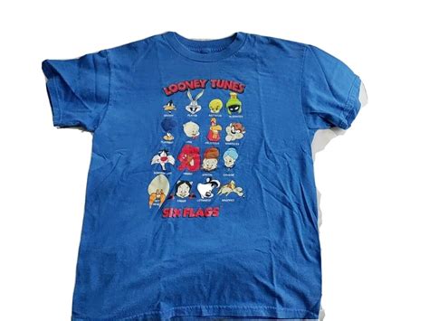 Six Flags Looney Tunes Adult M T Shirt Preown Bugs Bu… - Gem