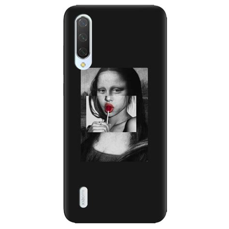 【Чехол для Xiaomi Mi 9 Lite черный матовый soft touch Mona lisa ...
