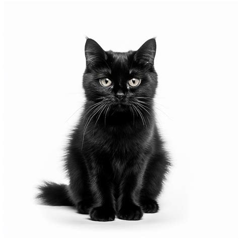 Premium AI Image | Black cat on white background