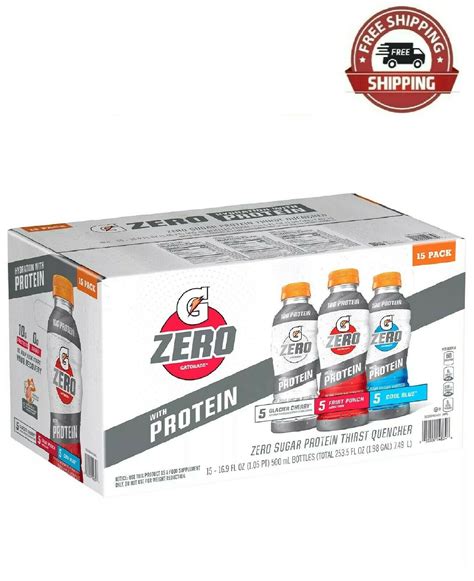 Gatorade 15PkX16.9Oz G Zero with Protein Variety Pack Muscle Body ...