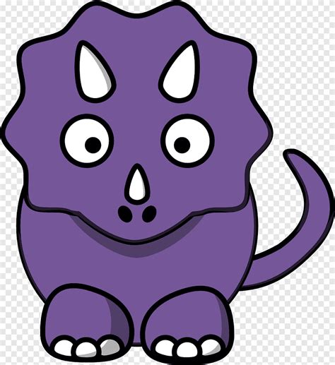 Baby Triceratops Dinosaur Drawing Dino Purple Cartoon Png Pngegg