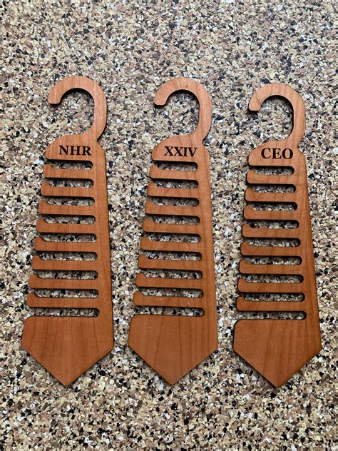 Custom Laser Cut Tie Holder Holds At Least 9 Ties Includes Monogram