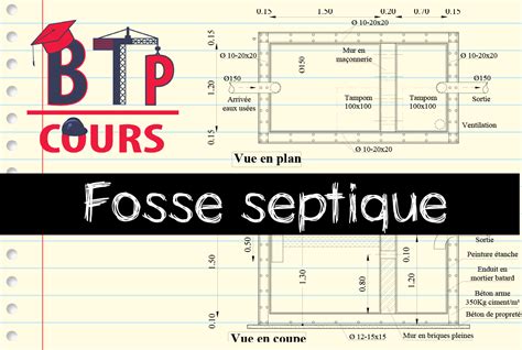 Plan D Tail Fosse Septique Cours Btp Fosse Septique Fosse