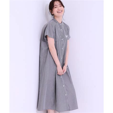 キューティーブロンド Cutie Blonde バックロゴストライプシャツワンピース ブラック ファッション通販 MAGASEEK マガシーク