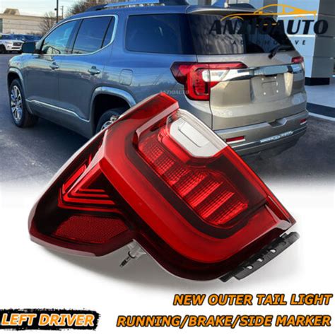 Left Led Brake Tail Light For 2020 2023 Gmc Acadia At4 Sle Slt W Chrome Trim Ebay