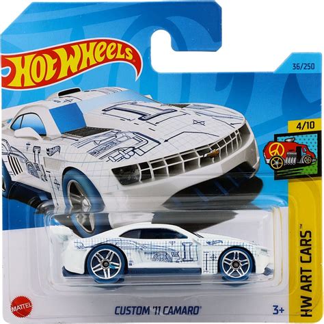 Custom 11 Camaro HW Art Cars Vit Hot Wheels