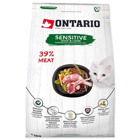 Сухой корм Супер Премиум класса Ontario Cat Sensitive & Derma для ...