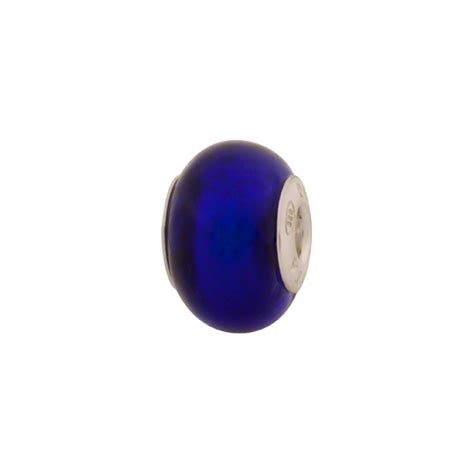 PERLAVITA Bimbi Rondell 2 5mm Sterling Silver Insert Cobalt Murano