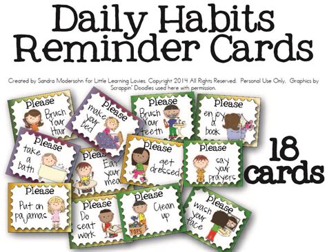 Free Daily Habit Reminder Cards