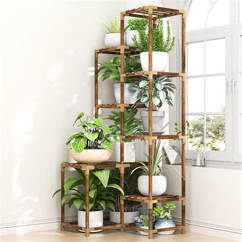 Snapklik Homkirt Tier Tall Corner Plant Stand Shelf Indoor Outdoor