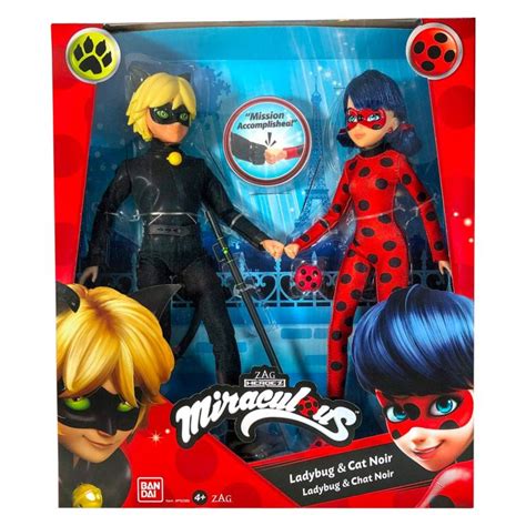 Ladybug Pack Of Articulated Miraculous Dolls Ladybug Cat Noir Bandai