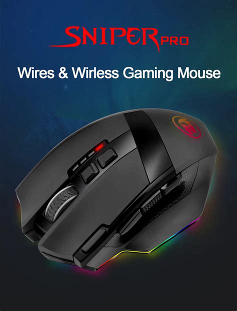 Беспроводная игровая мышь Redragon Sniper Pro M801P, RGB, USB, 2,4 ГГц ...