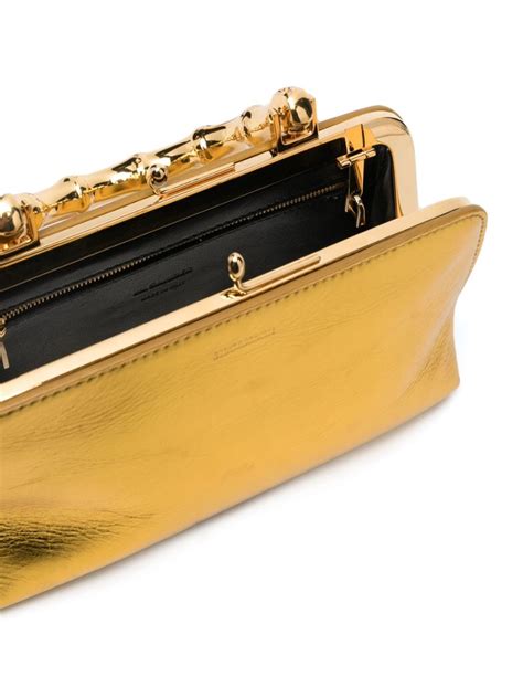 Jil Sander Small Goji Bamboo Metallic Clutch Bag Farfetch