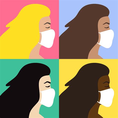 Women In Face Mask 47794354 Vector Art At Vecteezy