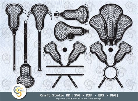 Lacrosse Stick Silhouette, Two Split Crossed Lacrosse Sticks And Ball Svg, Lacrosse Svg ...