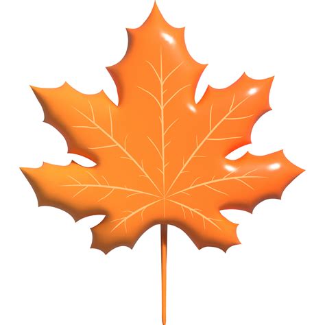 Stylized D Autumn Orange Maple Leaf Png