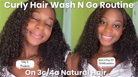 My Wash N Go Routine On My 3c 4a Natural Hair Using Only 2 Products