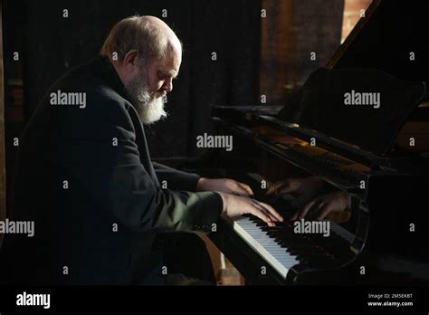 British Composer And Musician Robert John Godfrey Plays His Yamaha