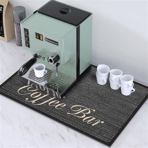 NiHome 24"x16" Countertop Coffee Bar Mat Quick Drying, Espresso Coffee