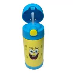 Garrafa T Rmica Inox Click Canudo Bob Esponja Zc